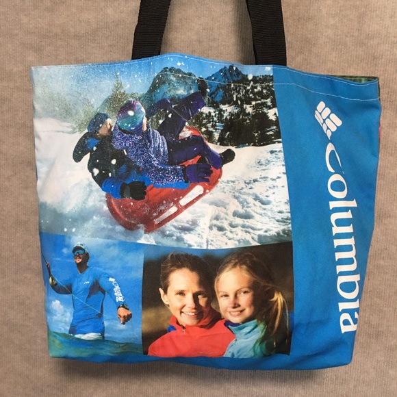 Reusable Graphic Tote Columbia Reuse Recycle LIKE NEW - Picture 5 of 12